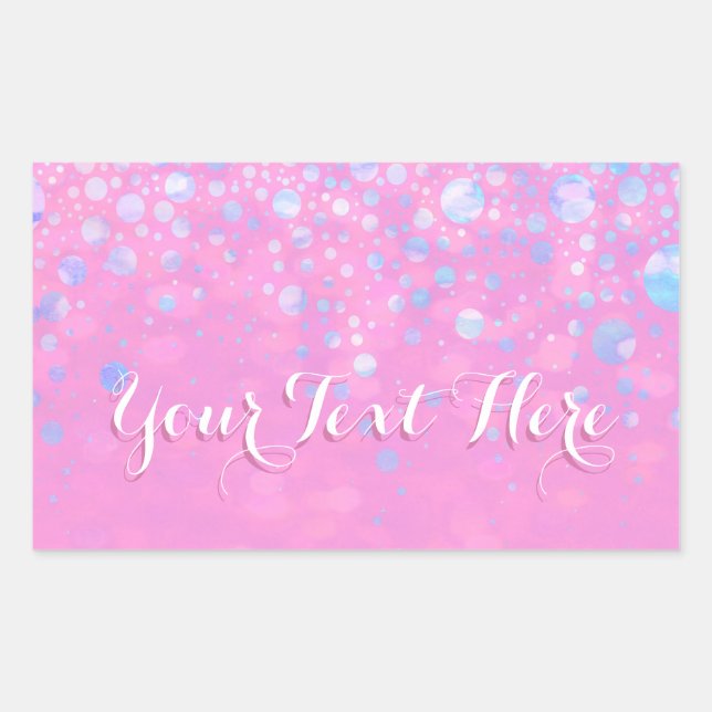 Sticker Rectangulaire Étoiles de Parties scintillant de Bokeh rose (Devant)