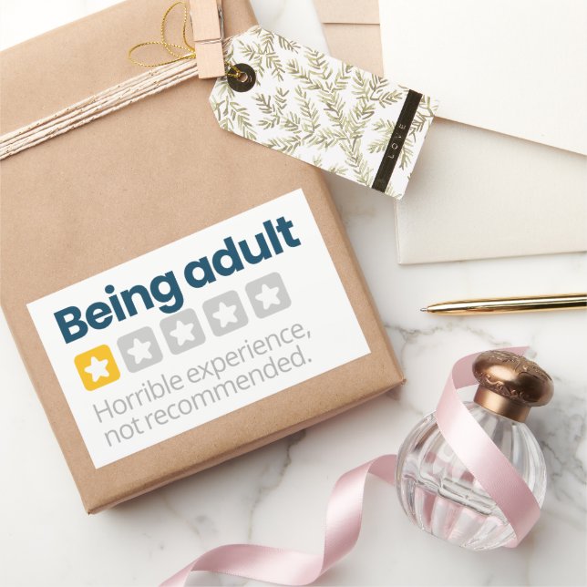 Sticker Rectangulaire Être adulte (Cadeaux)