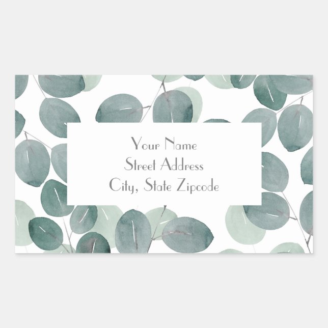 Sticker Rectangulaire Eucalyptus Moderne 2 (Devant)