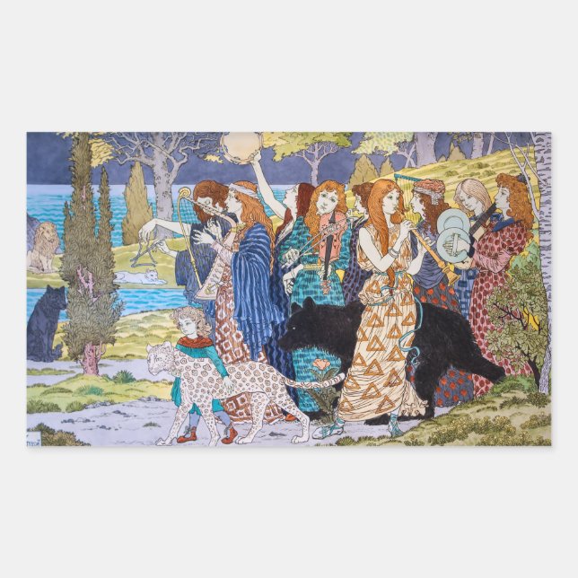 Sticker Rectangulaire Eugene Grasset - Panneau décoratif Harmony (Devant)