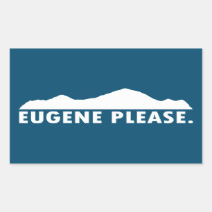 Sticker Rectangulaire Eugene Oregon S'Il Vous Plaît