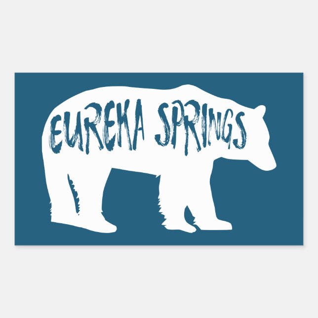 Sticker Rectangulaire Eureka Springs Arkansas Bear (Devant)