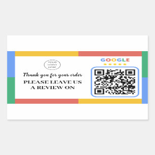 Sticker Rectangulaire Évaluation d'entreprise avec Google Avis Code QR