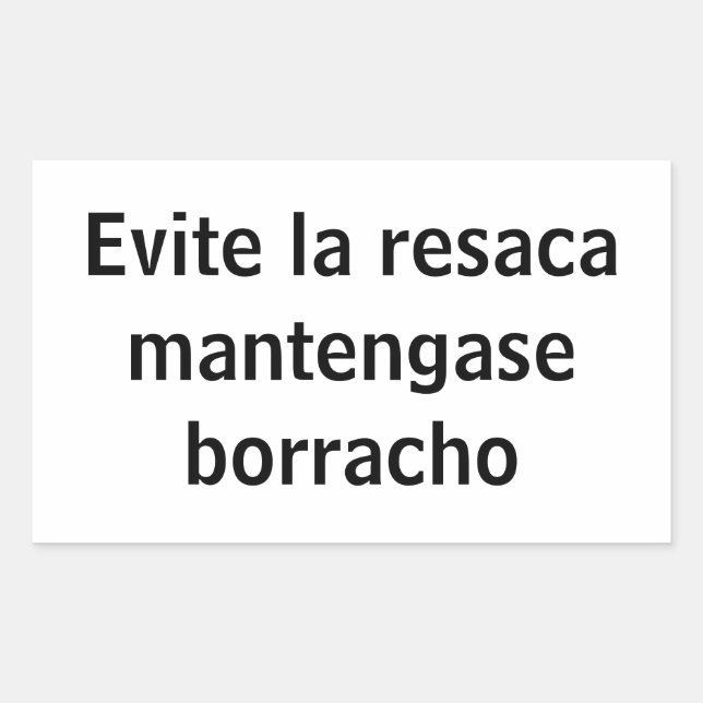 Sticker Rectangulaire evite la resaca (Devant)