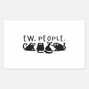 Sticker Rectangulaire Ew Les Gens Drôles Chats Noirs Mignons
