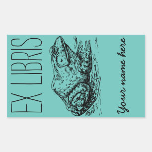 Sticker Rectangulaire Ex-libris ex de Libris de grenouille