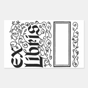 Sticker Rectangulaire Ex Libris ~ Vintage Look Bookplate / Booklabel