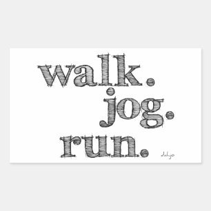 Sticker Rectangulaire EXÉCUTION DU JOG DE MARCHE NOIRE (police OMBRÉE)