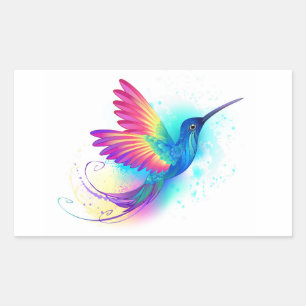Sticker Rectangulaire Exotic Rainbow Hummingbird