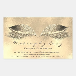 Sticker Rectangulaire Extension Lash Maquillage Beauté Gold Metal Partie