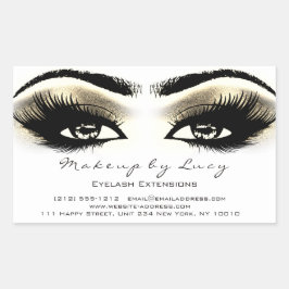 Sticker Rectangulaire Extension Lash Maquillage Beauté Golden Eyes Blanc