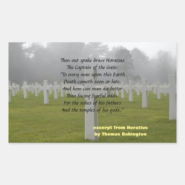 Sticker Rectangulaire Extrait De Horatius (Devant)