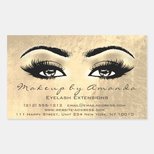 Sticker Rectangulaire Eyelash Extension maquillage Beauté Browns Golden  (Devant)