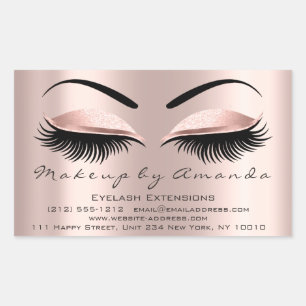 Sticker Rectangulaire Eyelash Extension Maquillage Beauté Rose Microblad