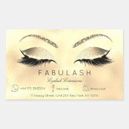 Sticker Rectangulaire Eyelash Extension Maquillage Beauté Salon Lux Gold