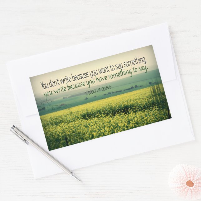 Sticker Rectangulaire F. Scott Fitzgerald Citation Inspirationnelle "Écr (Enveloppe)