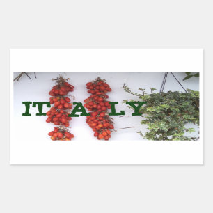 Sticker Rectangulaire Fabrication des tomates séchées au soleil