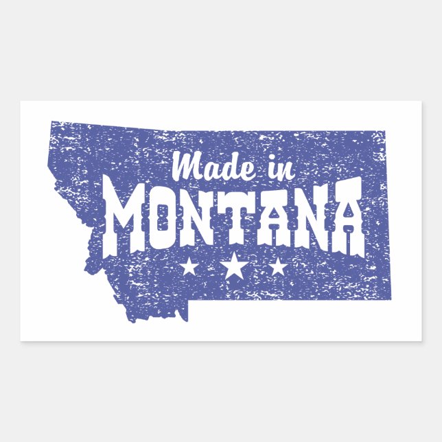 Sticker Rectangulaire Fabriqué Dans Le Montana (Devant)