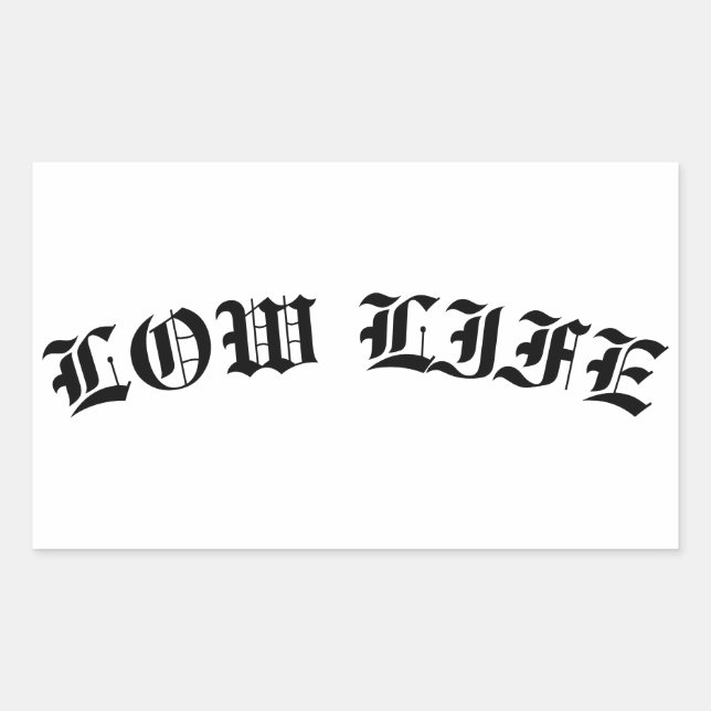 Sticker Rectangulaire Faible vie Moins de vie Vieille école (Devant)