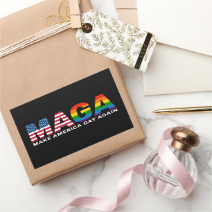 Sticker Rectangulaire Faire de l'Amérique un endroit gay à nouveau Fiert