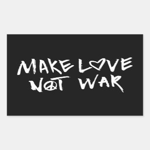 Sticker Rectangulaire Faire de l'amour pas de la guerre