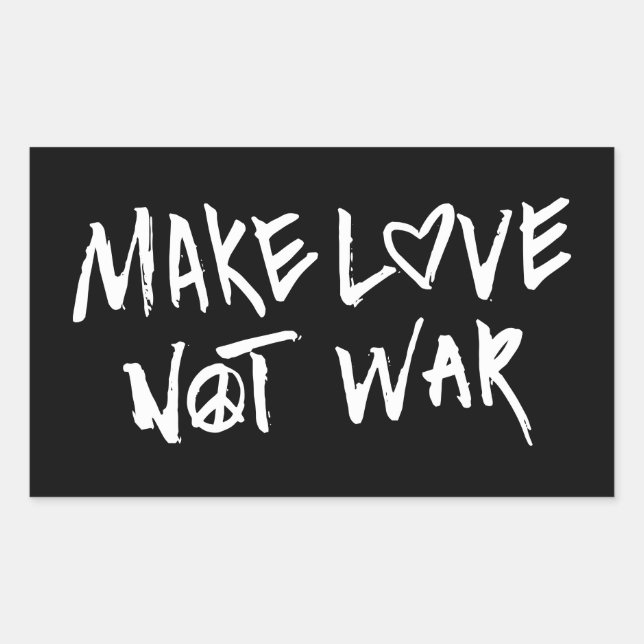 Sticker Rectangulaire Faire de l'amour pas la guerre (Devant)