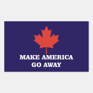 Sticker Rectangulaire faire disparaître l'amérique drapeau feuille canad