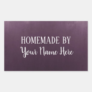 Sticker Rectangulaire Fait Maison Par Boulangerie Gâteau Gâteau Vintage 