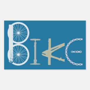 Sticker Rectangulaire Faites du vélo le mot fait à partir de la couleur