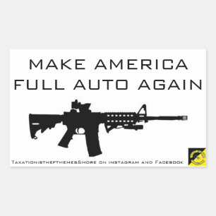 STICKER RECTANGULAIRE FAITES L'AUTOCOLLANT DE L'AMÉRIQUE FULL AUTO