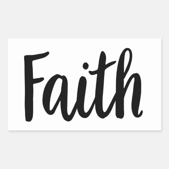 Sticker Rectangulaire Faith Evangile Graphique Foi Art Esthétique Christ (Devant)