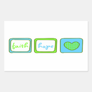 Sticker Rectangulaire Faith Hope Love Heart 1 Corinthiens 13:13