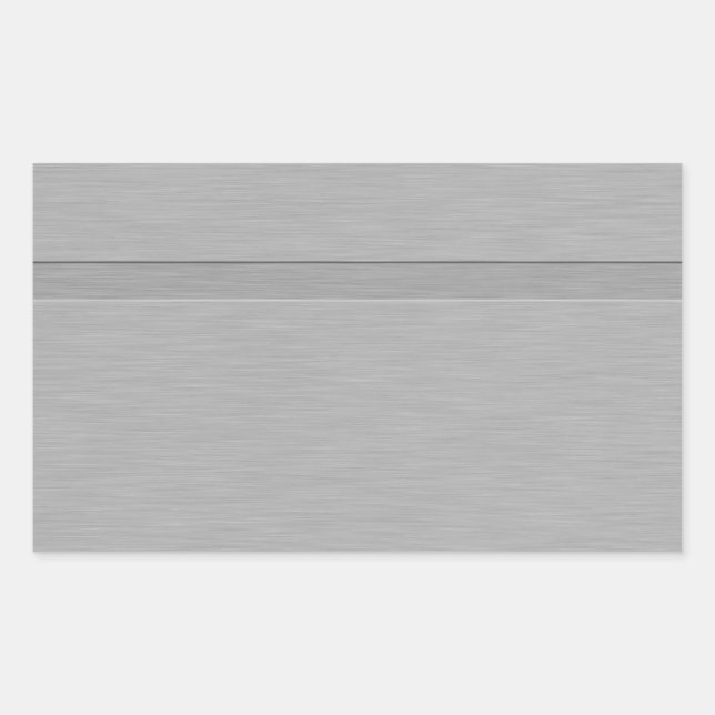 Sticker Rectangulaire Faux brossé métal avec Groove (Devant)