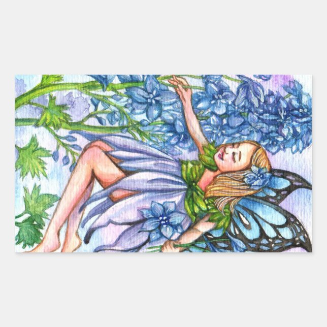 Sticker Rectangulaire Fée Delphinium (Devant)