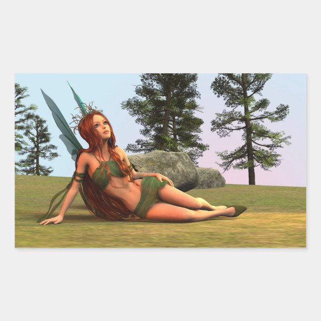 Sticker Rectangulaire Fée mignonne (Devant)