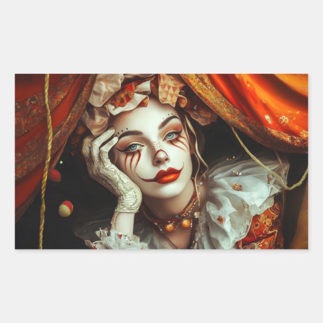 Sticker Rectangulaire Femme de cirque (Devant)