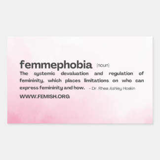 Sticker Rectangulaire FEMMEPHOBIE Arrière - plan rose Définition