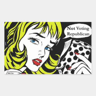 STICKER RECTANGULAIRE FEMMES NE VOTANT PAS L'AUTOCOLLANT DE CARRÉ DE