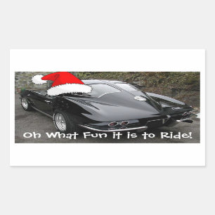 Sticker Rectangulaire Fenêtre de fractionnement de la corvette de Noël