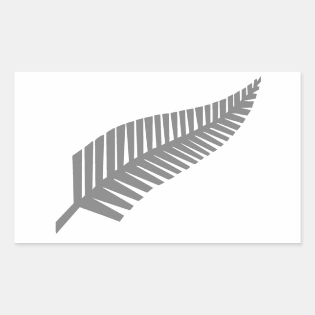 Sticker Rectangulaire Ferne argentée de Nouvelle-Zélande (Devant)