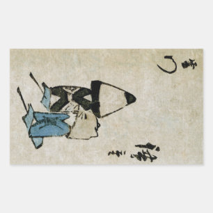 Sticker Rectangulaire Festival Matsuri Costume Acteurs Feudal Japon