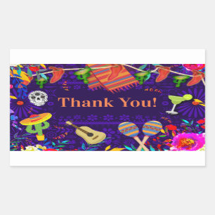 Sticker Rectangulaire Fête d'anniversaire de la fête Cinco De Mayo