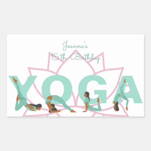 Sticker Rectangulaire Fête d'anniversaire de Yoga