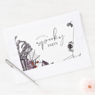 Sticker Rectangulaire Fête d'anniversaire Florale Époumonante Halloween