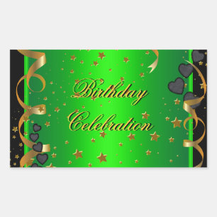 Sticker Rectangulaire Fête d'anniversaire Lime Green