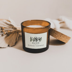 Sticker Rectangulaire Fête de baby shower de branche d'olivier d'aquarel