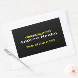 Sticker Rectangulaire Fête de graduation de texte simple Favoriser