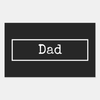 Sticker Rectangulaire Fête des pères minimaliste simple en noir et blanc