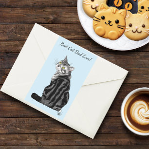 Sticker Rectangulaire Fête des pères Tabby Argent