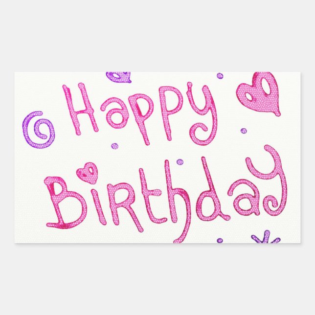 Sticker Rectangulaire Fête Joyeux anniversaire (Devant)